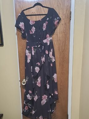 Live 4 Truth Black Maxi Dress with Pink Floral Print